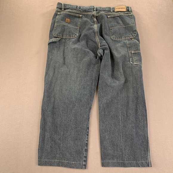 Wrangler Other - Wrangler Rugged Wear Jeans Mens 42x34 (Fits 40x28) Blue Carpenter Workwear Denim